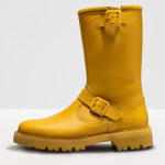 Bottines plates en cuir gras - Jaune - art