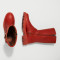 Bottines plates en cuir gras - Rouge - art