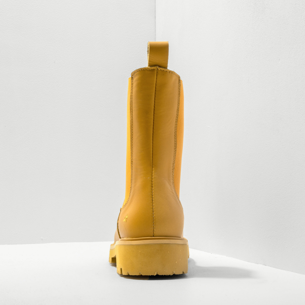 Bottines chelsea en cuir mat - Jaune - art