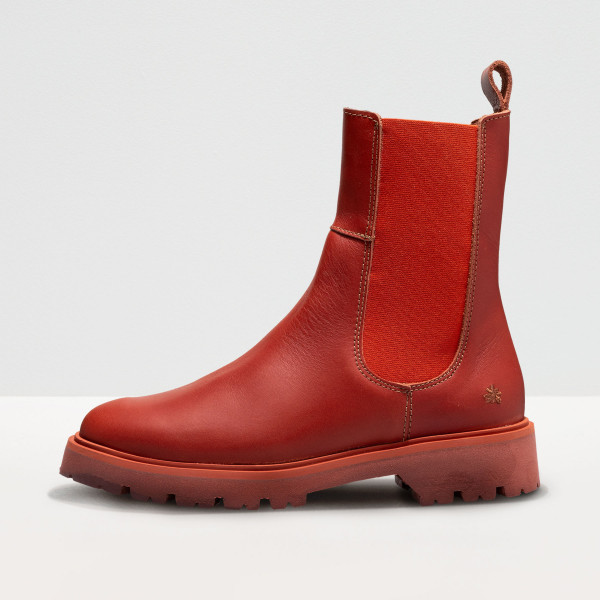 Bottines chelsea en cuir mat - Rouge - art