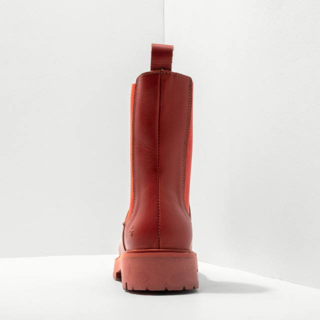 Bottines chelsea en cuir mat - Rouge - art