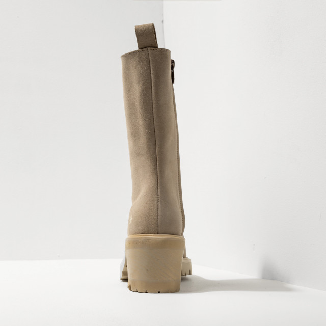 Bottines à talon en cuir suédé - Beige - art