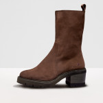 Bottines à talon en cuir suédé - art