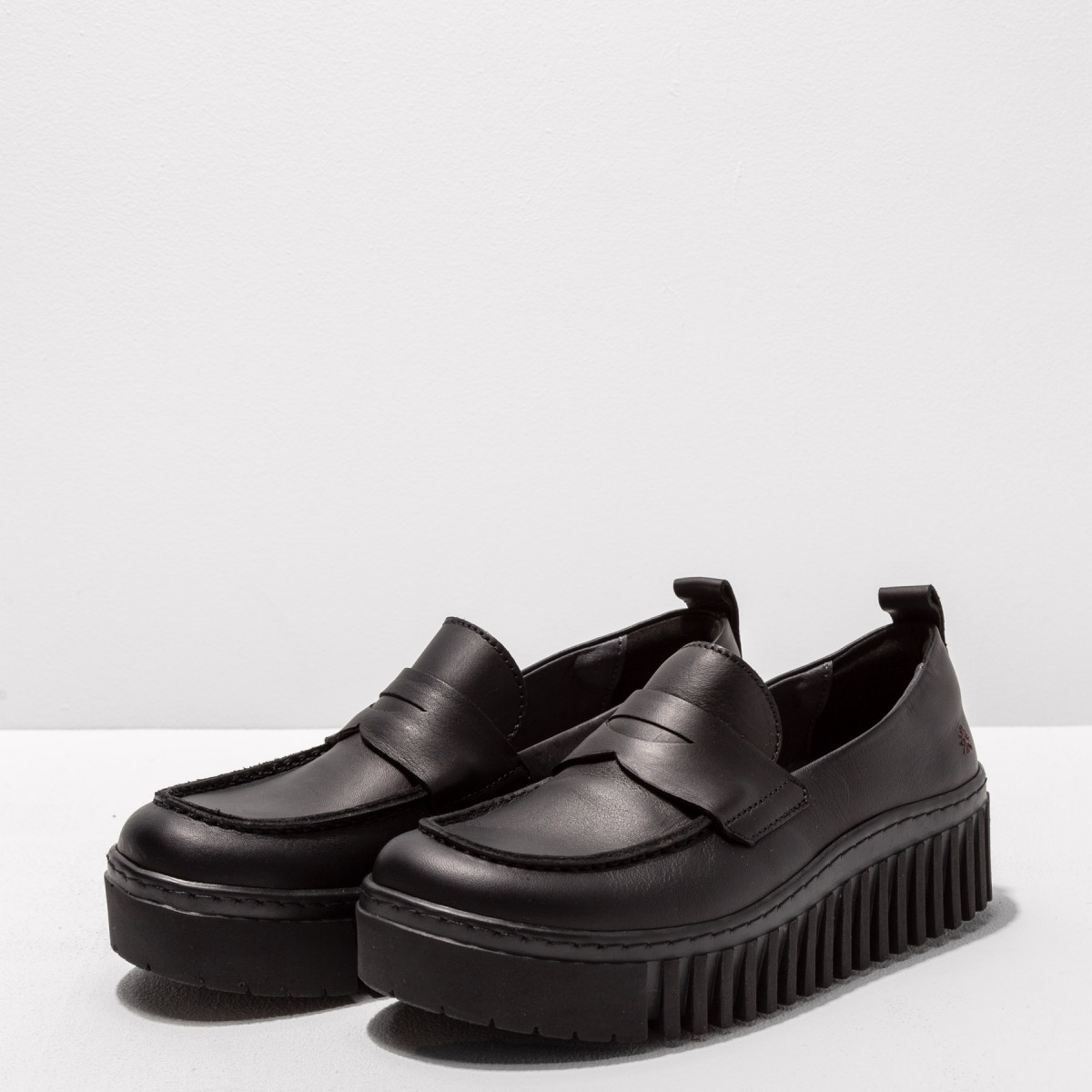 Mocassins plateforme en cuir - Noir - art