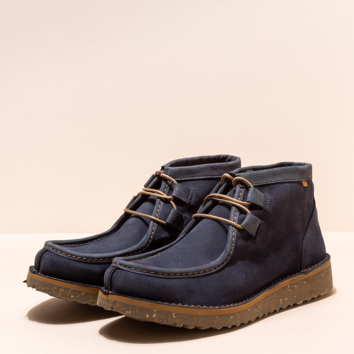 Low boots en cuir suédé - Bleu Marine - El naturalista