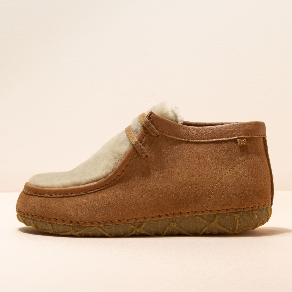 Chaussures confortables en daim et fausse fourrure - Cuivre - El naturalista