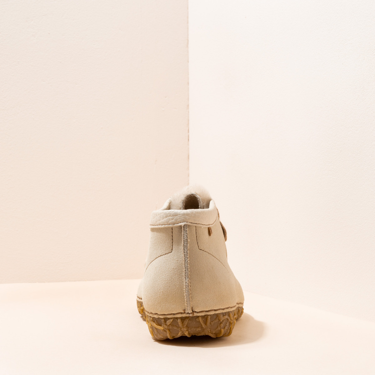 Chaussures confortables en daim et fausse fourrure - Beige - El naturalista