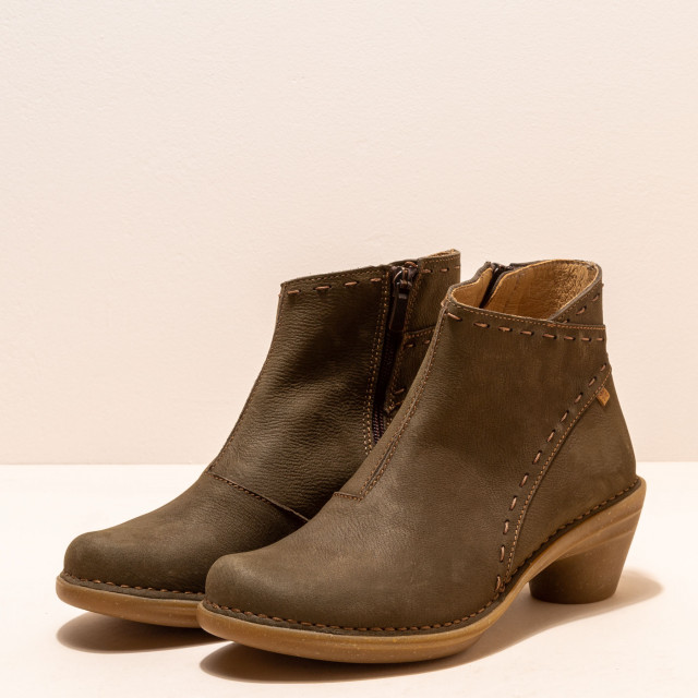 Bottines à talon en cuir à surpiqures - El naturalista