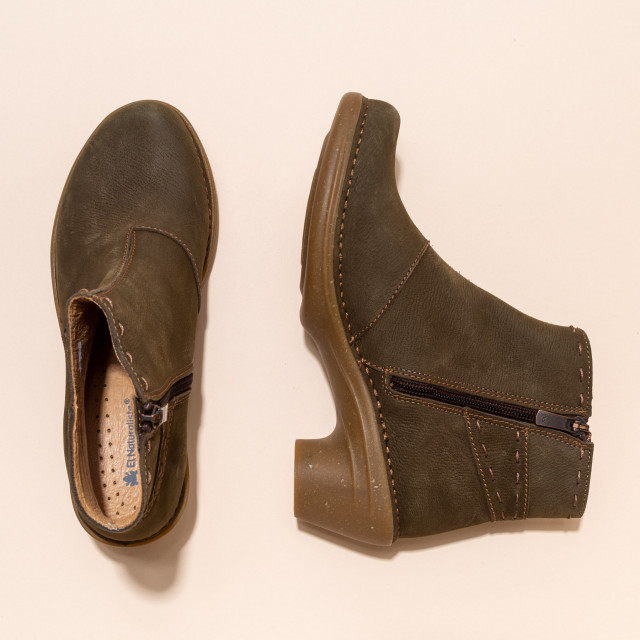 Bottines à talon en cuir à surpiqures - El naturalista
