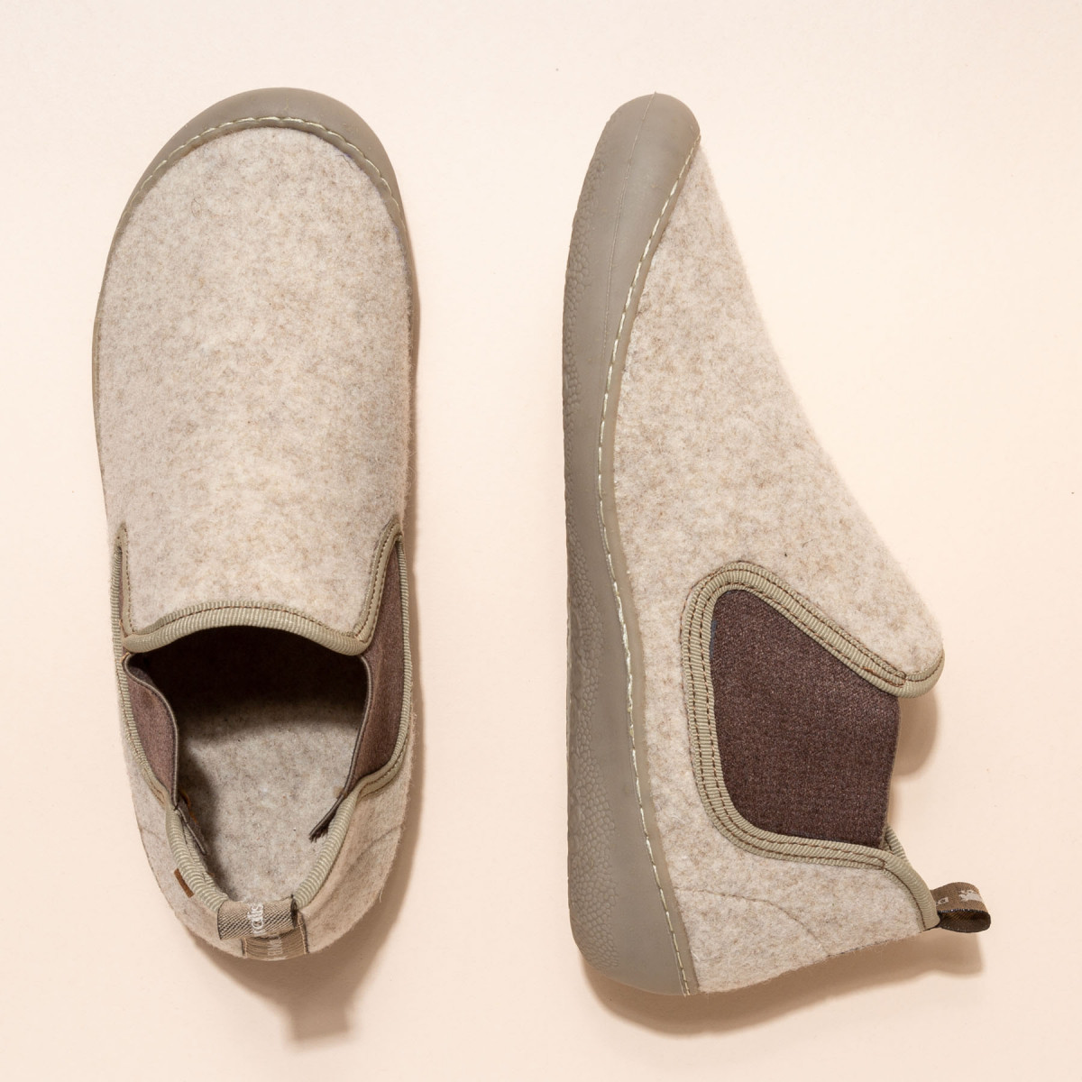 Chaussons montants en laine - Beige - El naturalista