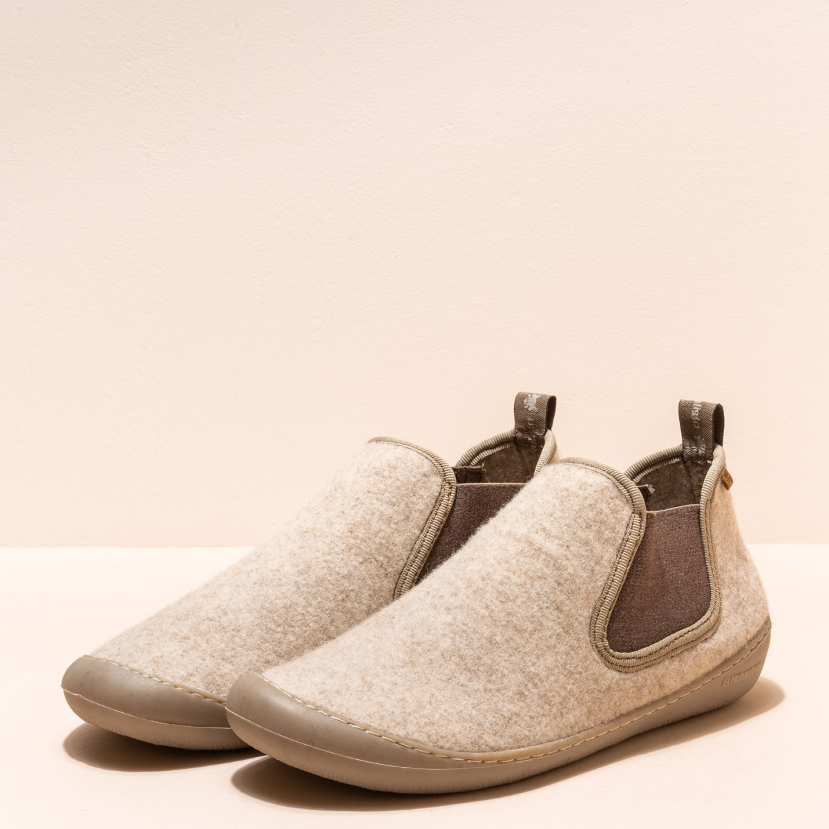 Chaussons montants en laine - Beige - El naturalista