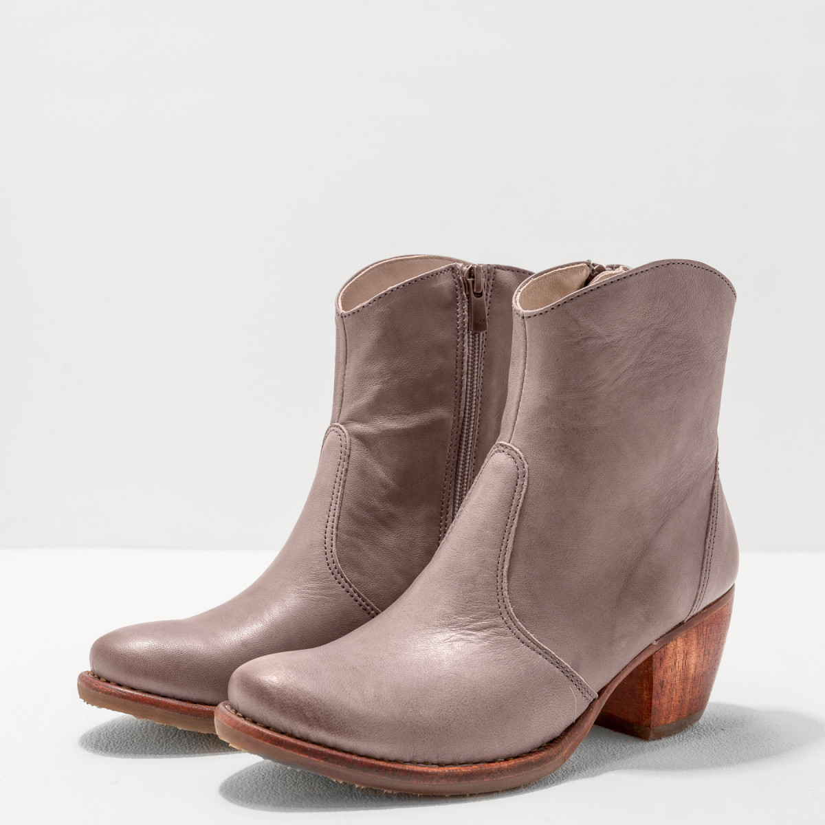 Bottines santiag en cuir - Taupe - Neosens