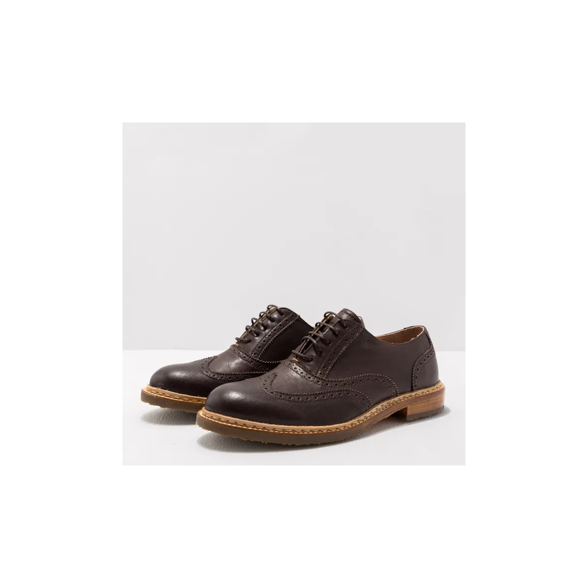 Derbies homme en cuir mat à bout fleuri - Marron - Neosens