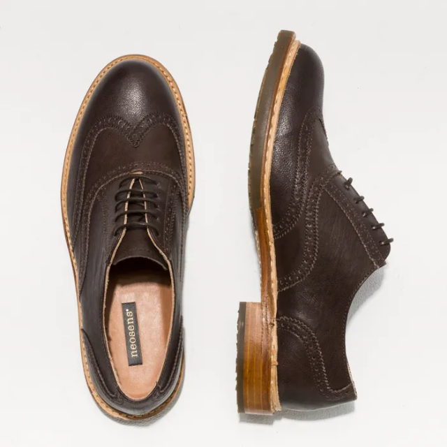 Derbies homme en cuir mat à bout fleuri - Marron - Neosens