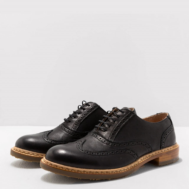 Derbies homme en cuir mat à bout fleuri - Noir - Neosens