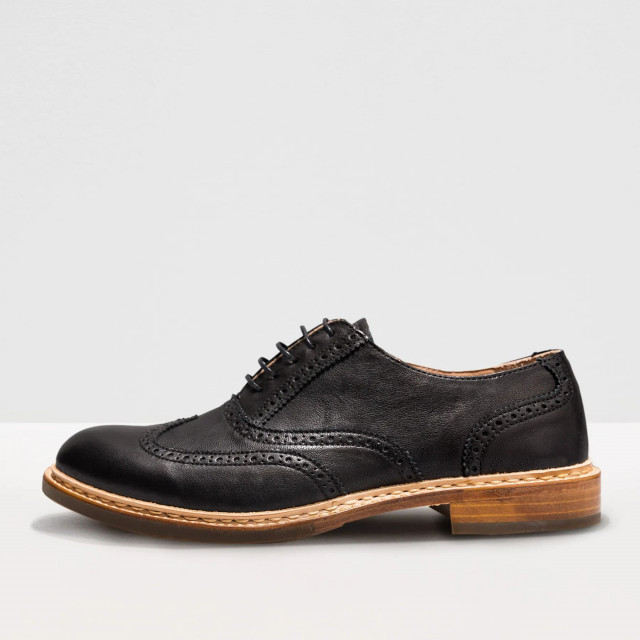 Derbies homme en cuir mat à bout fleuri - Noir - Neosens