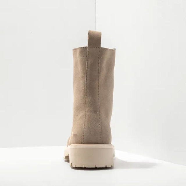 Bottines à lacets en cuir suédé - Beige - art