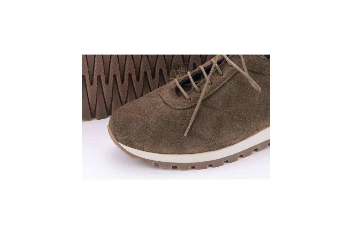 Baskets femme en daim - Kaki - Lince