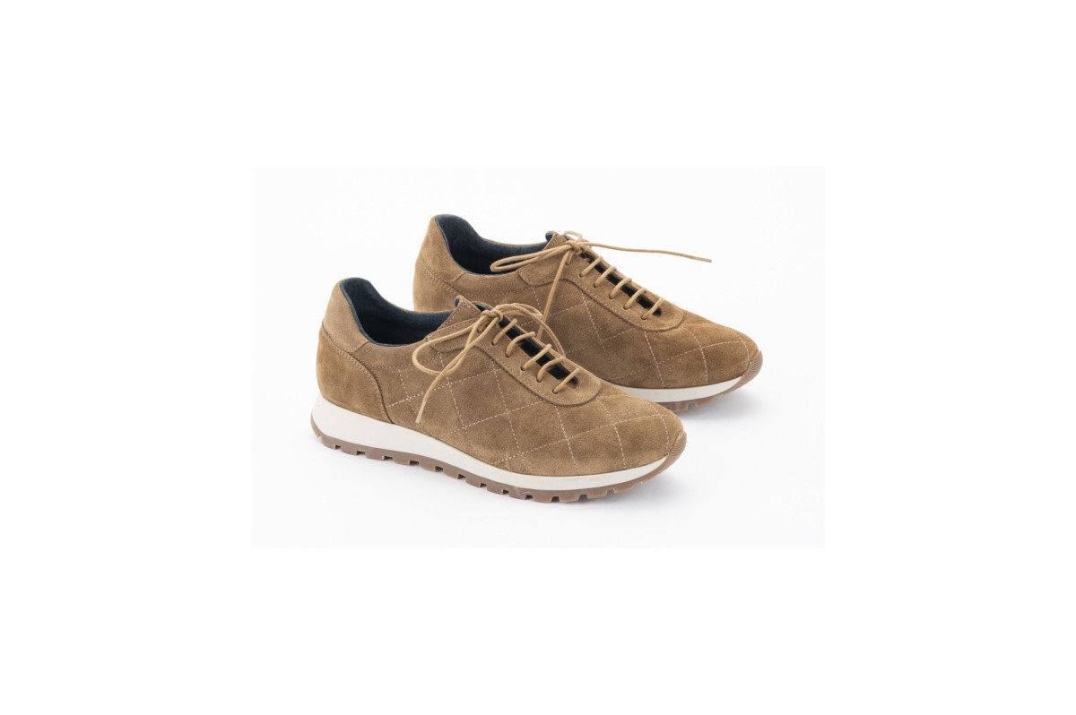 Baskets femme en daim - Beige - Lince