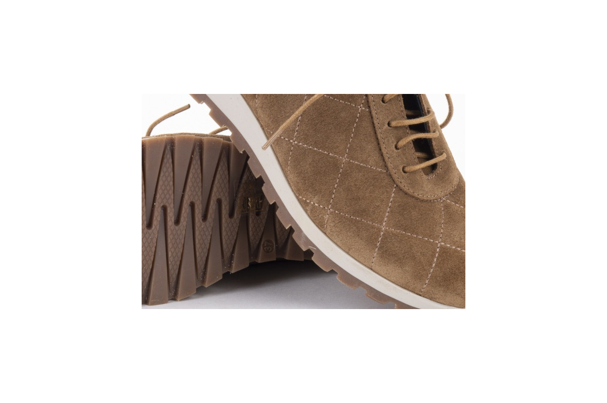 Baskets femme en daim - Beige - Lince