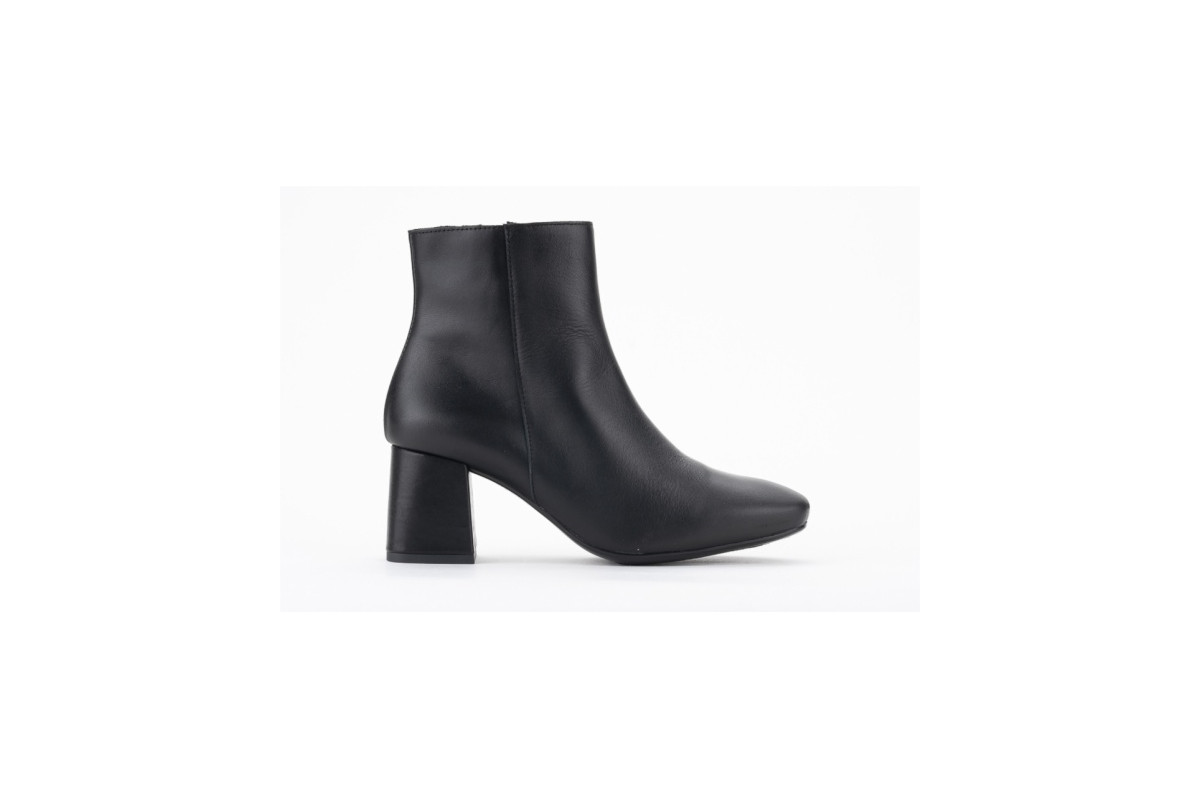 Bottines à talon en cuir - Noir - Lince