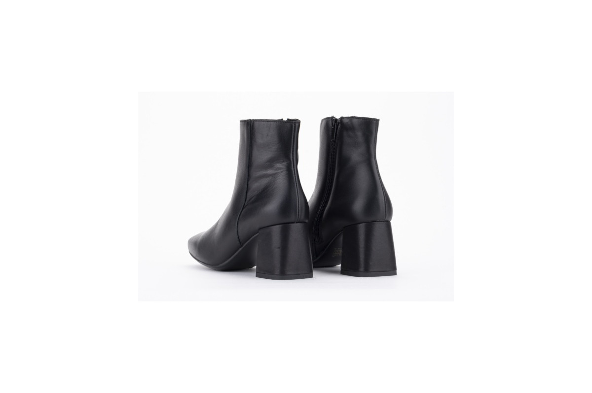 Bottines à talon en cuir - Noir - Lince