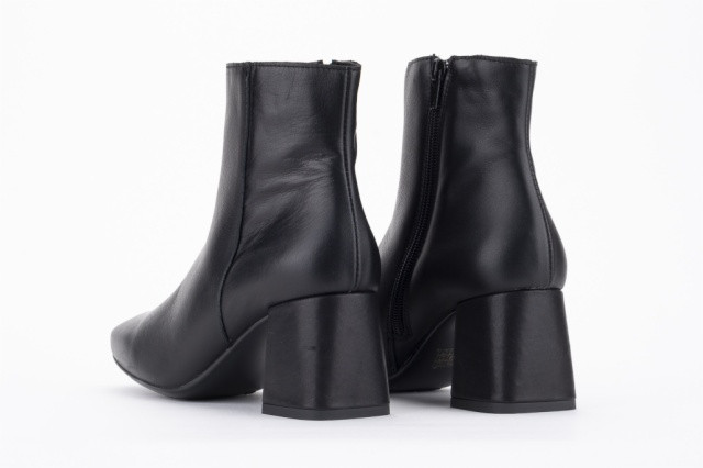 Bottines à talon en cuir - Noir - Lince