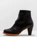 Bottines à talon cubain en cuir - Noir - Neosens