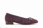 Ballerines petit talon en daim - Pourpre - Lince