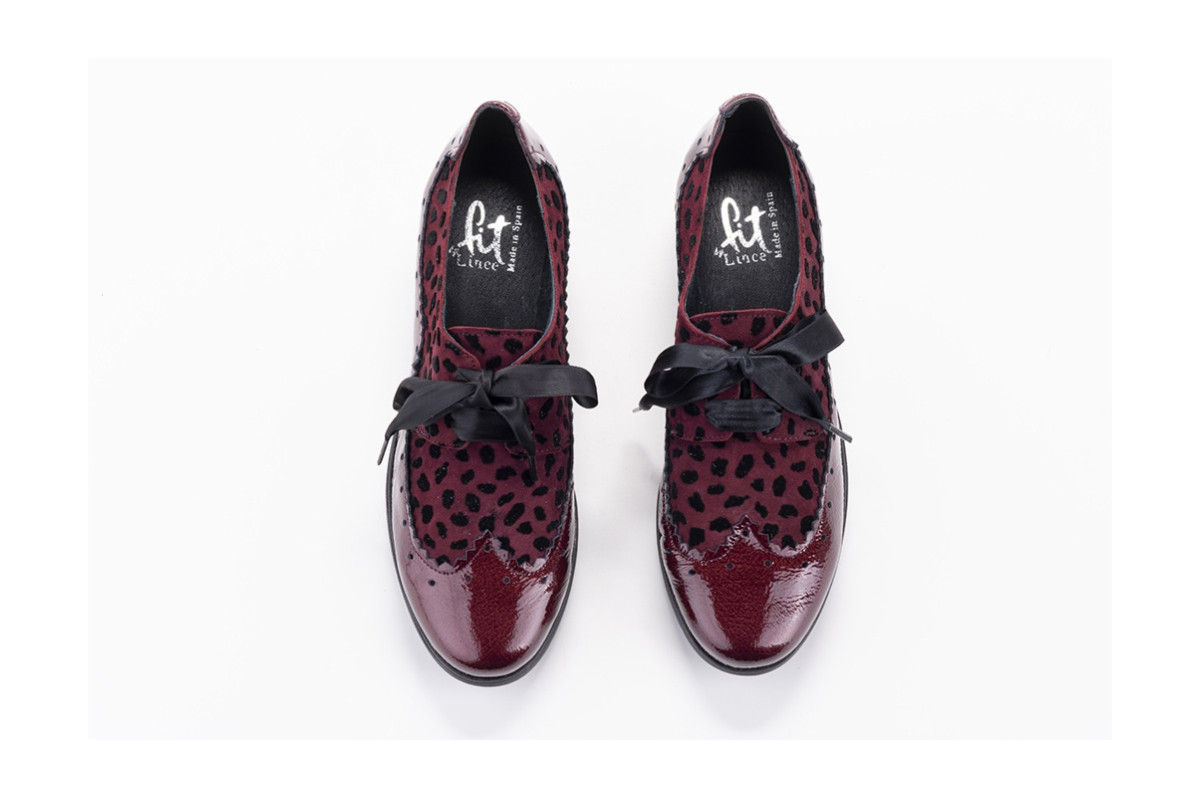 Chaussures compensées à lacets en cuir verni et daim - Lince