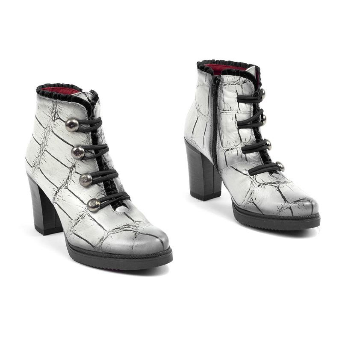 Bottines à talon en cuir patiné - Jose Saenz