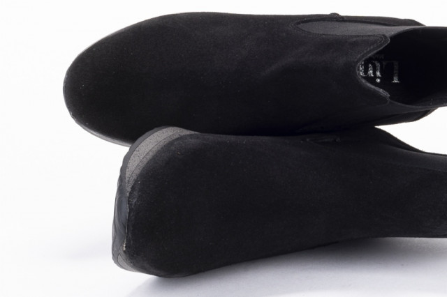Bottines compensées style chelsea boots en daim - Noir - Lince