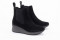 Bottines compensées style chelsea boots en daim - Noir - Lince