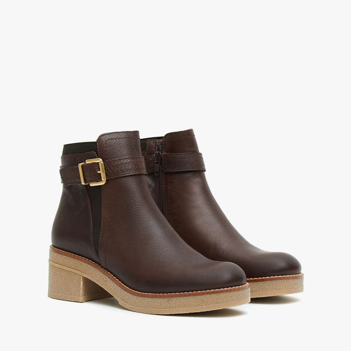 Bottines à talon à boucle dorée - Marila