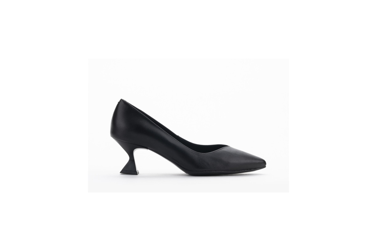 Escarpins petit talon en cuir - Noir - Lince