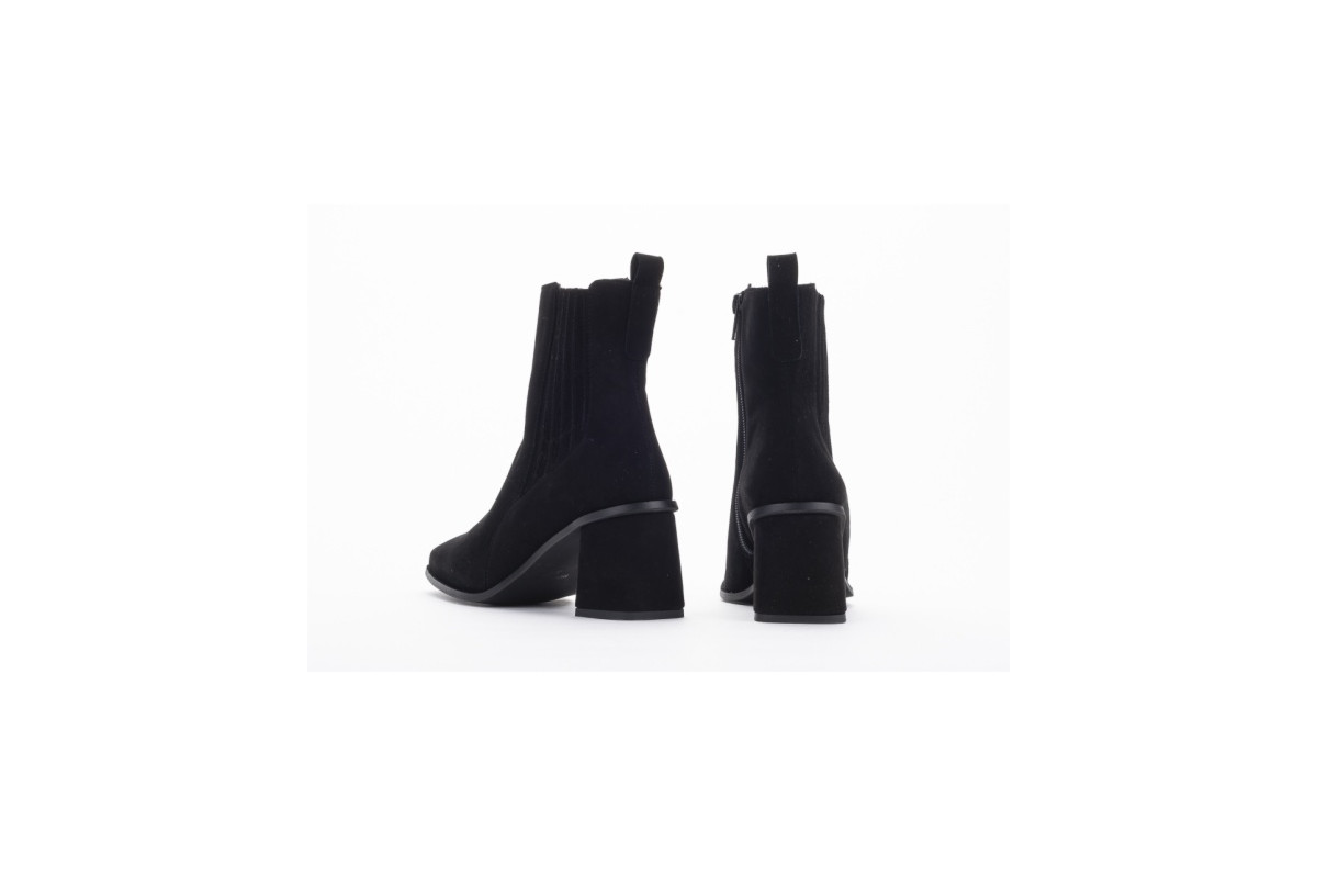 Chelsea boots à talon en daim - Noir - Lince