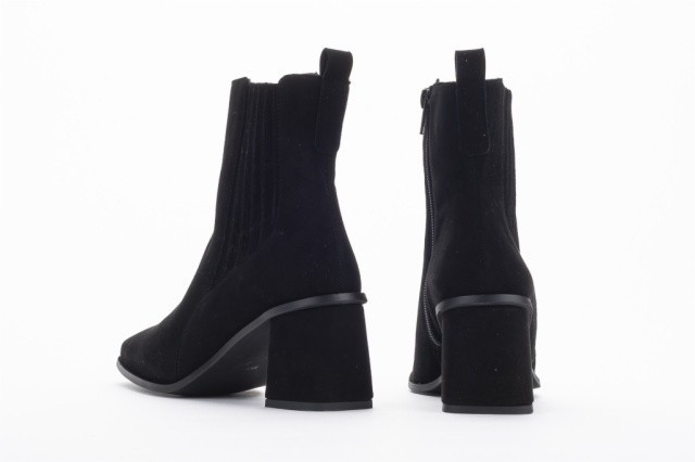 Chelsea boots à talon en daim - Noir - Lince