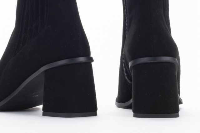 Chelsea boots à talon en daim - Noir - Lince