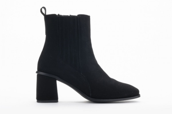 Chelsea boots à talon en daim - Noir - Lince