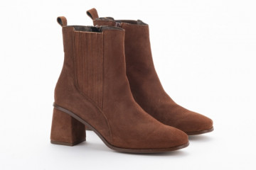 Chelsea boots à talon en daim - Marron - Lince