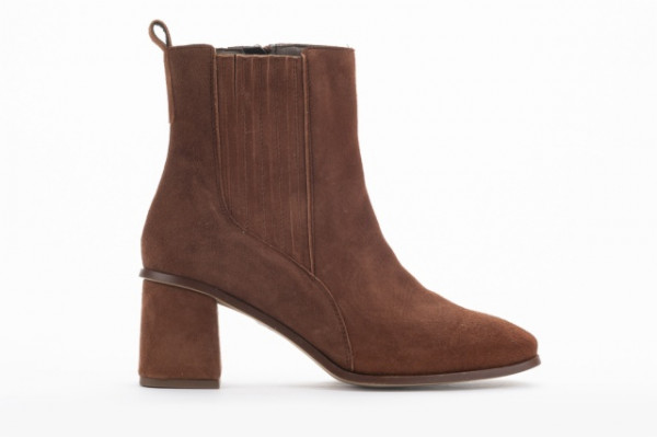 Chelsea boots à talon en daim - Marron - Lince