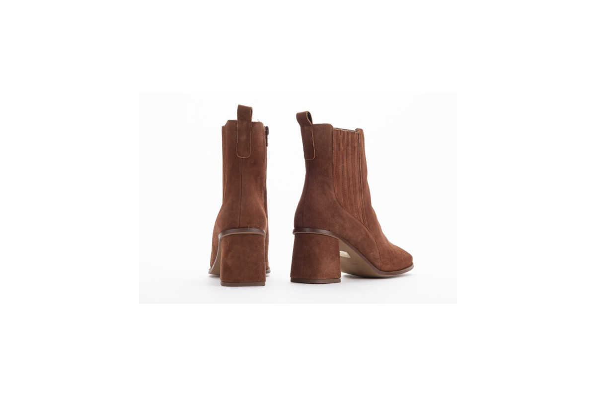 Chelsea boots à talon en daim - Marron - Lince