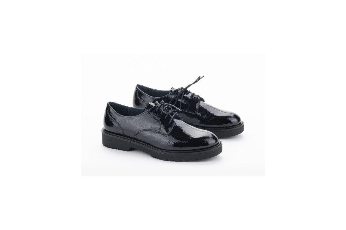 Derbies femme vernis - Noir - Lince