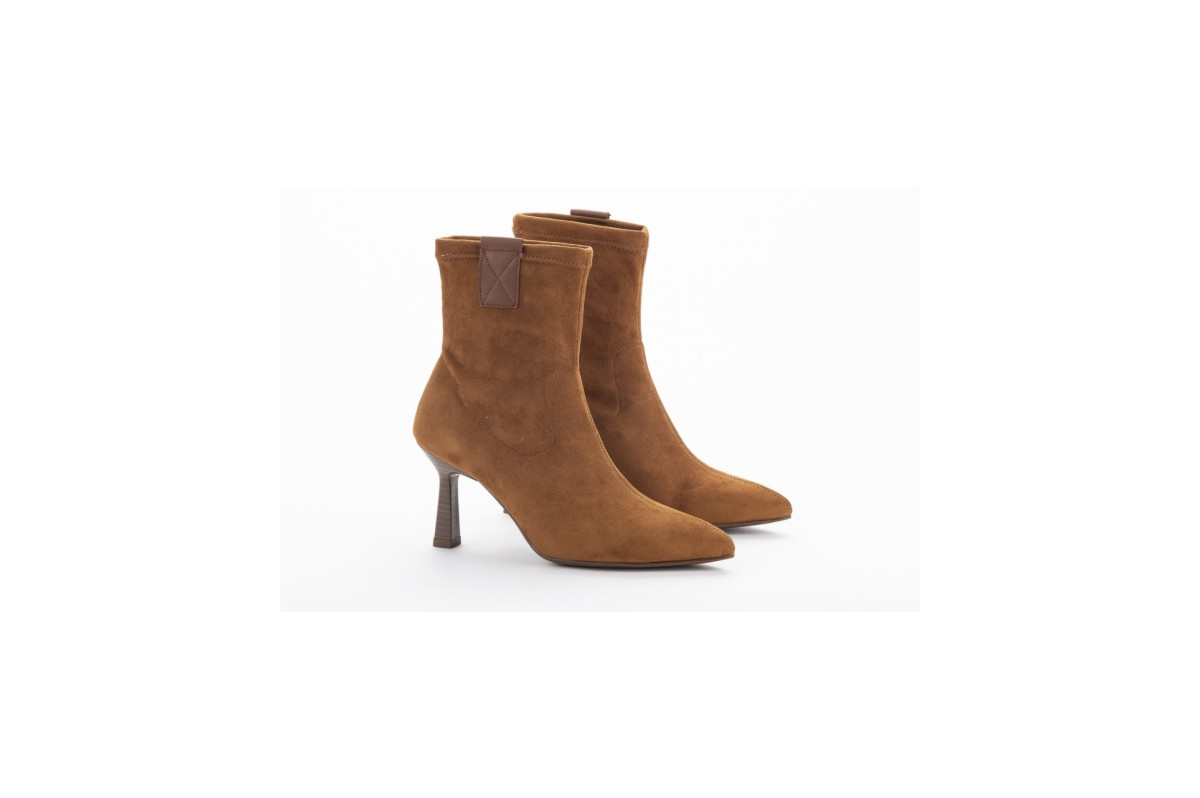 Bottines à talon stiletto en daim - Marron - Lince