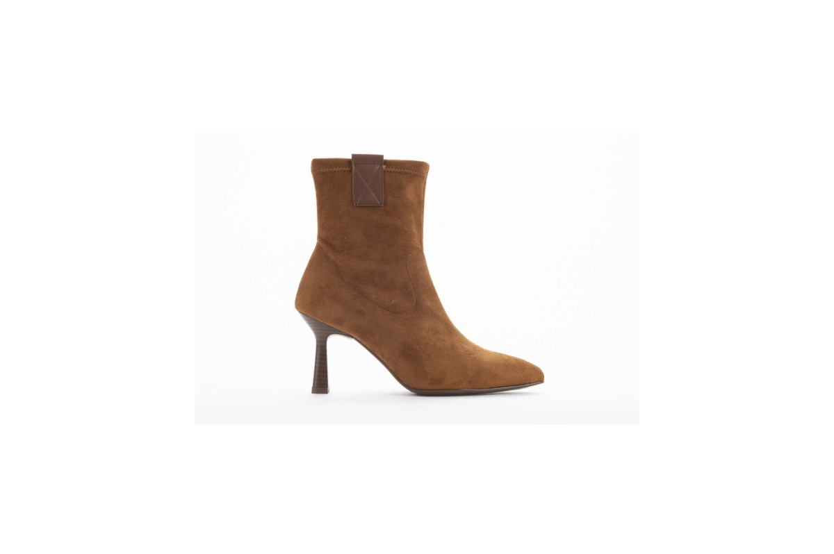 Bottines à talon stiletto en daim - Marron - Lince