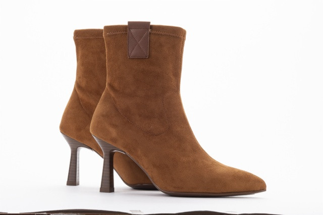 Bottines à talon stiletto en daim - Marron - Lince