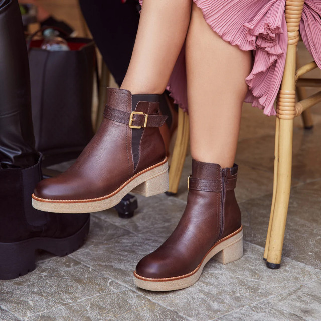 Bottines à talon à boucle dorée - Marila