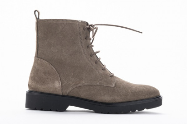 Bottines à lacets en cuir - Taupe - Lince