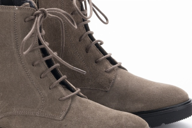 Bottines à lacets en cuir - Taupe - Lince