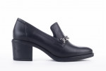 Mocassins à talon en cuir verni - Noir - Lince